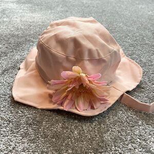 Jamie Rae Hats Sun Hat Toddler Infant 12 Month - 2Y Pink Flower Decoration Strap